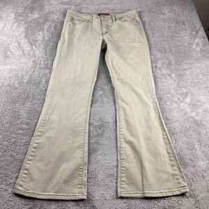 Levis 519 Jeans Womens 11 JR Beige Tan Low Flare Low Stretch Denim